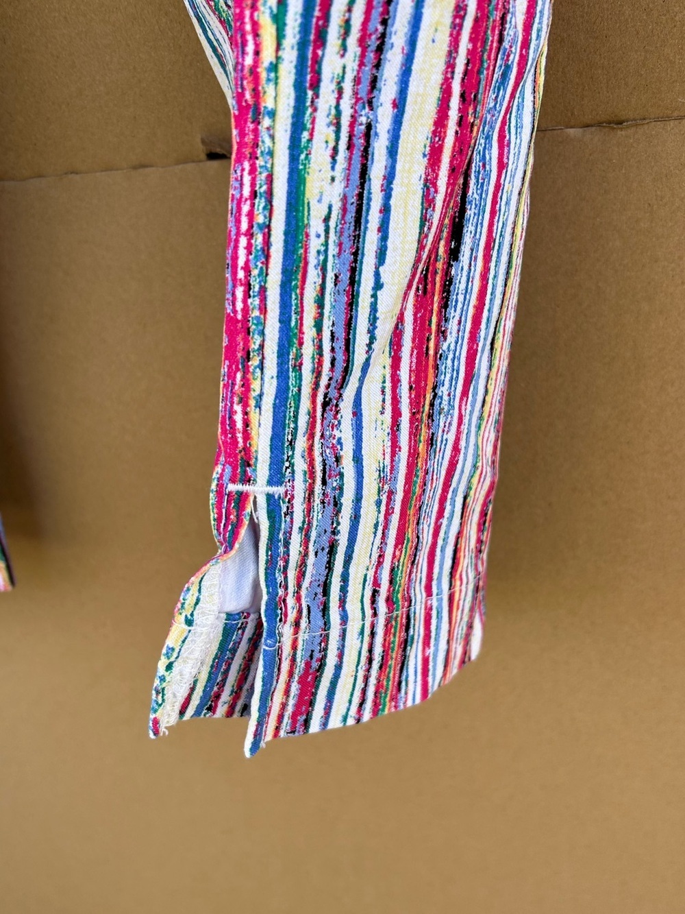 Westbounds Boho Eclectic Striped Pants Cropped Watercolor 6 Summer Vacation - Picture 8 of 8